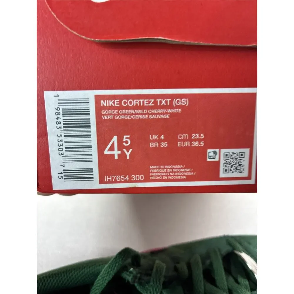 Nike Cortez Textile Size 4.5Y Or Women’s 6 Gorge Green/White IH7654 300 New NIB